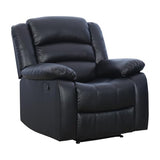 EBELLO Classic Manual Recliner Chair, Faux Leather Recliner Sofa with Overstuffed Arms and Back Single Reclining Couch for Living Room, Bedroom, Black