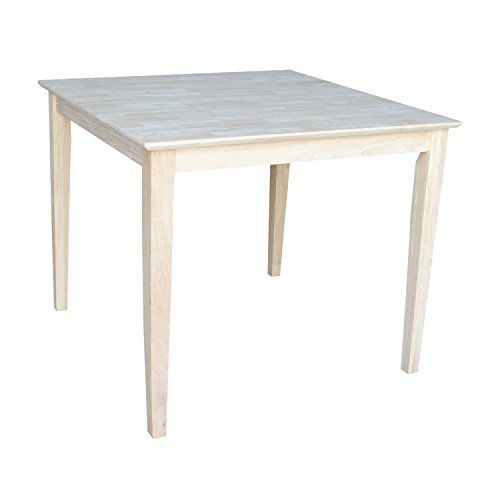 IC International Concepts Solid Wood Top Table, Unfinished IC International Concepts