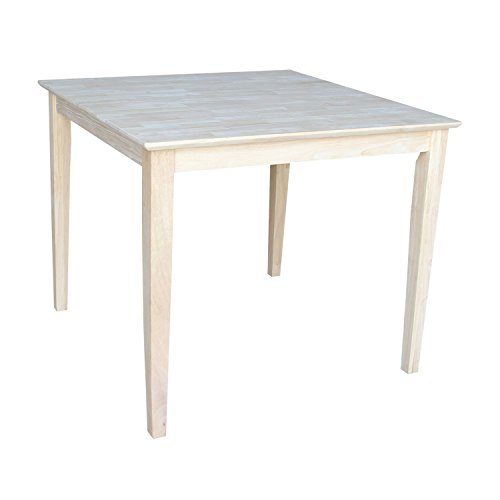 IC International Concepts Solid Wood Top Table, Unfinished