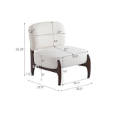 25.5 Inch Modern Boucle Lounge Chair with Solid Wood Frame, Soft and Durable Boucle Upholstery, Accent Chair,Upholstered Armchair ,Perfect for Living Room, Bedroom, or Office (1, Beige, 25.5") TEVUTEVU