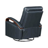 Lexicon 360 Degree Swivel Glider Reclining Chair, Breathable Faux Leather Manual Recliner, Comfy Nursery Glider Recliner, Swivel Reclining Chair for Living Room/Office/Bedroom/Apartment, Dark Blue Lexicon