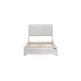 Pandora White Queen Bed Frame with Adjustable LED Headboard by East West Furniture East West Furniture