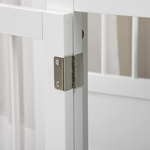 PawHut Dog Crate End Table with Triple Doors, Wooden Dog Crate Furniture Indoor Use, Puppy Crate with and Steel Tubes, for Small Dogs, White PawHut