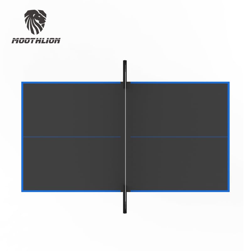MOOTHLION Mid Size Indoor Table Tennis Table with Quick Clamp Ping Pong Net and Post, Foldable Indoor Pingpong Table Black and Blue MOOTHLION