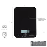KitchenAid KQ914BA Digital Glass Top Kitchen and Food Scale, 11 lb Capacity, Measures Liquid & Dry Ingredients, Rotating Knob, Precise Results for Baking, Cooking, Keto and Meal Prep, Tare, Black KitchenAid