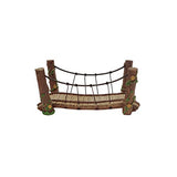 Treasure Gurus Rope Wooden Bridge Outdoor Fairy Garden Ornament Miniature Dollhouse Decor Accessory WoodArtSupply