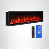 Westinghouse 60 Inch Electric Fireplace Heater, Compatible with Alexa & Google Home, Wall Mount or in-Wall Recessed Fireplace Insert, 24 Hour Timer, Color Changing Flames, 750W/1500W Indoor Heater Westinghouse