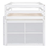 Ball & Cast Twin Size Loft Bed with Retractable Writing Desk & 4 Drawers,Wooden Bedframe W/Lateral Portable Desk & Shelves,Space Saving,Easy Assembly,Study Room Bedroom Set for Boy Girl Keens,White Ball & Cast