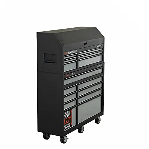 52 in. 15-Drawer Tool Chest and Rolling Cabinet Combo - WoodArtSupply