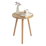 AWASEN Side Table Round, Small Accent Table Nightstand Modern End Table for Living Room Bedroom Office Small Spaces, 16''D x 19.5''H(Natural Walnut) AWASEN