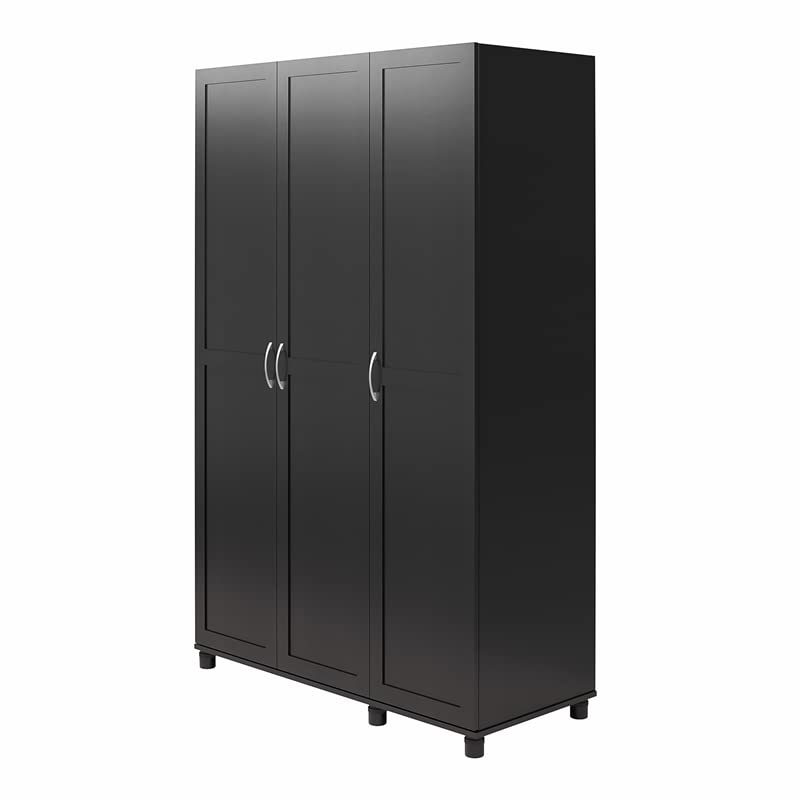 Ameriwood Home Systembuild Evolution Lory Framed 3 Door Wardrobe in Black SystemBuild