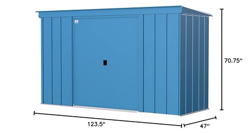 Arrow Classic Steel Storage Shed, 10x4, Blue Grey - WoodArtSupply