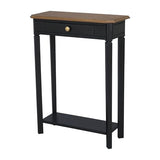 East at Main Marnie Console Table – 23.75” Black Narrow Entryway Piece with Storage Drawer & Shelf – Handcrafted Solid Wood Accent for Small Spaces East at Main