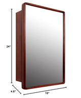 LuxyDecor Medicine Cabinets Mirror Modern Wall Mounted Mirror Cabinet Solid Wood with Storage 24" x 16" (Brown) LuxyDecor