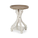 Christopher Knight Home Estelle French Country Accent Table with Round Top, Natural + Distressed White Christopher Knight Home