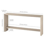 Henn&Hart 64" Wooden Rectangular Console Table Entryway Table, Sofa Table with Wooden Storage Shelf for Entryway, Living Room, Couch, Hallway, or Office, Beech White Henn&Hart