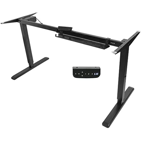 VIVO Electric Stand Up Desk Frame Workstation with Memory Touch Pad, Single Motor Ergonomic Standing Height Adjustable Base, Black, DESK-V102E VIVO