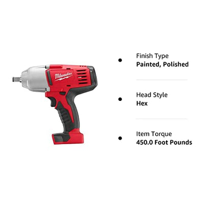 Milwaukee 2663-20 M18 1/2" High Torque Impact Wrench with Friction Ring (Bare Tool) - WoodArtSupply