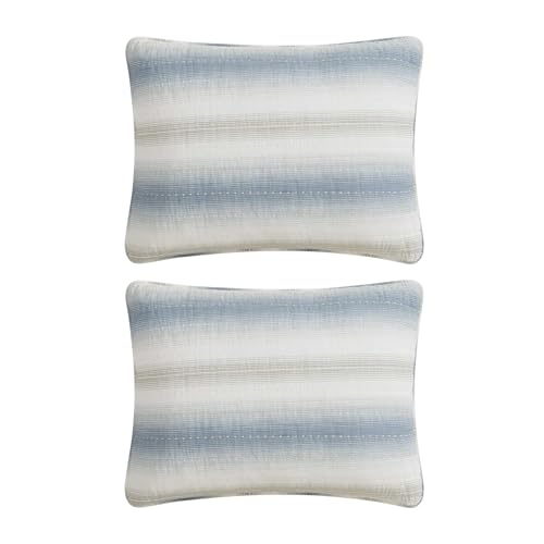 Tommy Bahama - Queen Size Quilt Set, 100% Soft Cotton & Coastal Inspired Bedding for Year Round Comfort, 3 Piece Bed Set with Matching Pillowcases (Prima Island Stripe Blue) Tommy Bahama