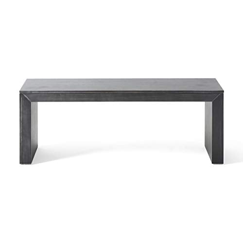 GDFStudio Farmhouse Acacia Wood Dining Bench, Black - WoodArtSupply