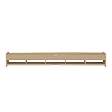 Walker Edison Zee Modern Floating Mounted Minimalist Stand for TVs up to 70 Inches, 65 Inch, Coastal Oak Walker Edison