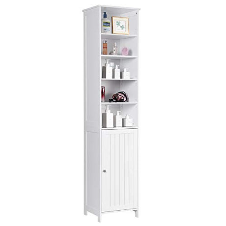 Tangkula Tall Bathroom Storage Cabinet, 72 Inch Bathroom Free Standing Tower Cabinet with Adjustable Shelves & Cupboard with Door, Space Saving Floor Tangkula