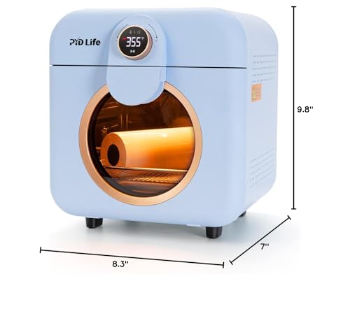 PYD Life Mini Sublimation Oven Machine 12 L 110 V 1600 W Light Blue Heat Press Machine for Sublimation Blanks Mugs Tumblers Cups Water Bottles Sublimation Printing PYD Life