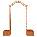 vidaXL Solid Firwood Garden Pergola with Planter Home Lawn Backyard Outdoor Patio Terrace Wooden Entryway Flower Planter Arbor Arch vidaXL