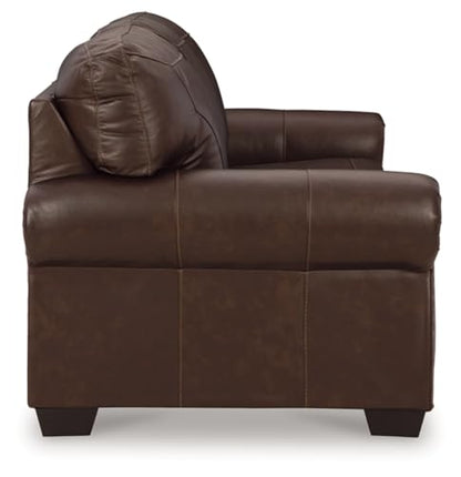 Signature Design by Ashley Colleton Classic Leather Match Sofa with Nailheads, Dark Brown