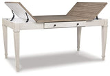 Signature Design by Ashley Skempton Farmhouse Rectangular Dining Room Table with Storage, White & Light Brown Signature Design by Ashley