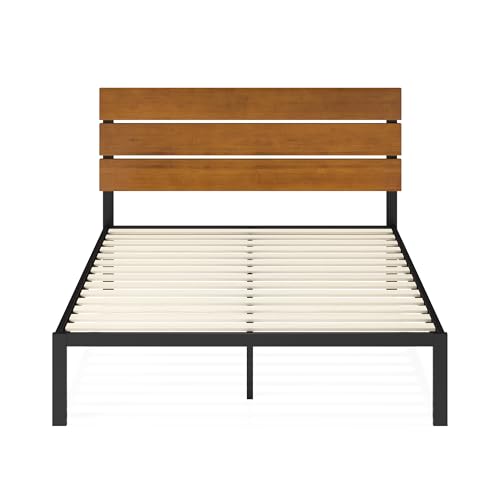 ZINUS Paul Metal and Wood Platform Bed Frame / No Box Spring Needed / Wood Slat Support / Easy Assembly, Full Zinus