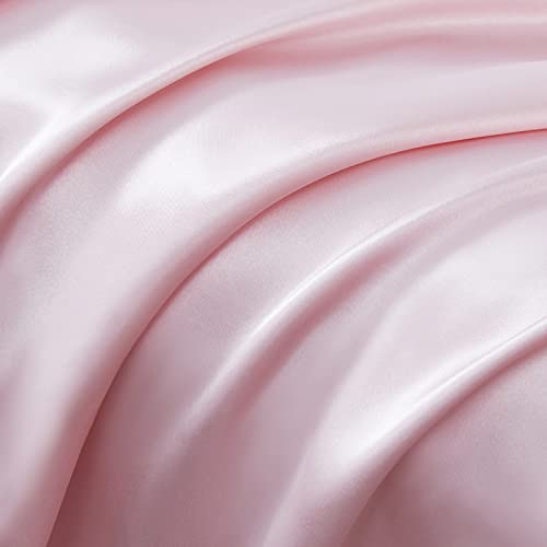 SiinvdaBZX Ruffled Queen Satin Pillowcase Set of 2, Blush Pink Silky Satin Pillow Cases for Women Ruffle Pillow Shams Covers Princess Room Decoration, with Envelope Closure SiinvdaBZX