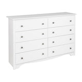 Prepac Monterey 8 Drawer Double Dresser for Bedroom, Wide Chest of Drawers, Bedroom Furniture, Clothes Storage and Organizer, 15.75" D x 59" W x 36.25" H, White, WDC-6338 Prepac