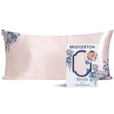 Bridgerton x Kitsch Satin Pillowcase with Zipper for Hair & Skin - Softer Than Silk Pillow Cases, Cooling Satin Pillow Case, Wrinkle-Free - King Size Satin Pillow Case (19x36) - Wisteria Kitsch