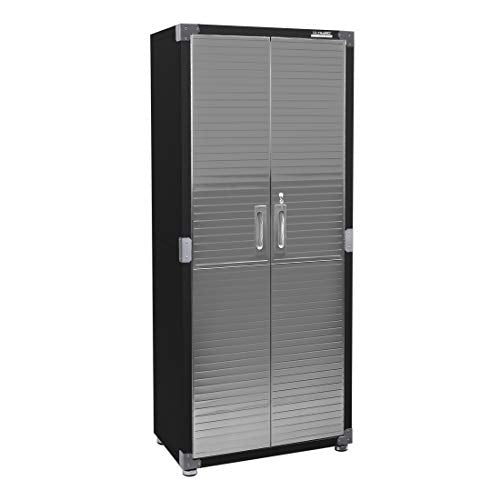 Seville Classics UltraHD Stainless Steel 2-Door Lockable Storage Cabinet, Satin Graphite Seville Classics