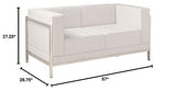 Flash Furniture HERCULES Imagination Series Contemporary White LeatherSoft Loveseat with Encasing Frame Flash Furniture
