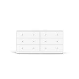 Sleek 6 Drawer Double Dresser in White by FurniFact, Ideal for Maximizing Storage in Compact Living Areas While Enhancing Decor Furnifact