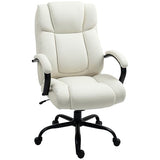 Vinsetto Big and Tall Executive Office Chair 485lbs with Wide Seat, High Back Computer Desk Chair with Tilt, Adjustable Height, Cream White Vinsetto