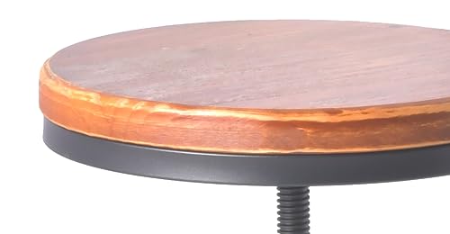 Diwhy Industrial Vintage Bar Stool,Kitchen Counter Height Adjustable Screw Stool,Swivel Bar Stool,Metal Wood Stool,27 Inch,Fully Welded Set of 2 Diwhy