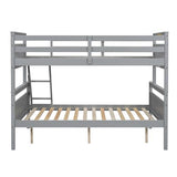 Merax Wood Bunk Bed,Twin Over Full Bunk Beds with Ladder,Safety Guardrail,Can be Separated into 2 Platform Beds,Perfect for Bedroom Kids Adults,Gray Merax