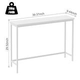 VASMIA Console Table, Entryway Table, Narrow Sofa Table, 39" Bamboo Hallway Table for Entryway, Living Room, Bedroom, Foyer, White VASMIA