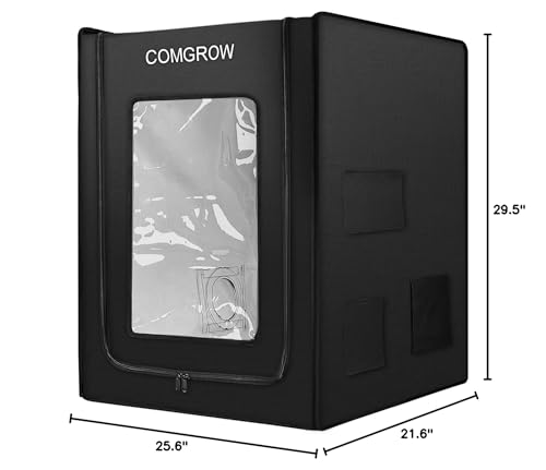 Comgrow 3D Printer Enclosure, 3D Printing Fireproof and Dustproof Tent for Ender 3/Ender 3V3/Ender 3V3 SE/Ender 3 S1 Pro, Constant Temperature 3D Printer Cover 21.65x25.59x29.53 inches - WoodArtSupply