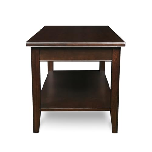 Leick Home 10504 Laurent Two Drawer Coffee Table with Shelf, Chocolate Cherry Leick Home
