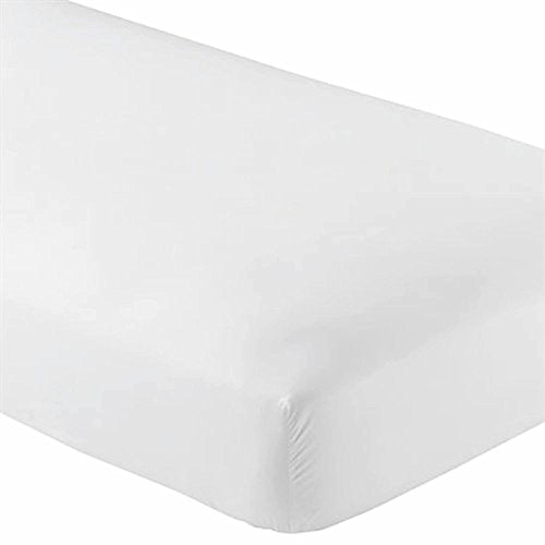 Crescent Bedding Twin White Fitted Sheet Only - Soft & Comfy 100% Cotton (Twin, White) DESTINY CRESCENT BEDDING
