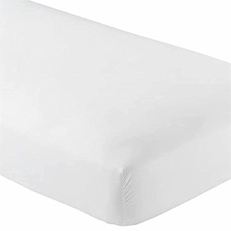 Crescent Bedding Twin White Fitted Sheet Only - Soft & Comfy 100% Cotton (Twin, White) DESTINY CRESCENT BEDDING