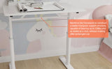 Penau Height Adjustable Study Desk, Manual Crank Standing Desk for Home Office and Kids, Minimalist White Engineered Wood Top with White Iron Frame, Compact Rectangular 32.68 x 23.62 x 35.43 Inchs Penau