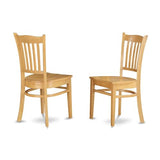 East West Furniture AVGR5-OAK-W 5 Piece Dining Room Table Set Includes an Oval Kitchen Table with Butterfly Leaf and 4 Dining Chairs, 42x60 Inch, Oak East West Furniture