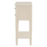 Knocbel Slim Antique Entry Console Table with 3 Drawers & Bottom Open Shelf, Solid Wood Narrow Sofa Couch Table for Entryway Hallway Living Room 23.7" W x 13" D x 31.4" H Beige Knocbel