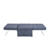 Cozy Gray Folding Ottoman Bed with Adjustable Backrest - Chic Futon Couch That Converts to Sofa Bed for Apartments and Compact Living Areas! QUAOPEFURN