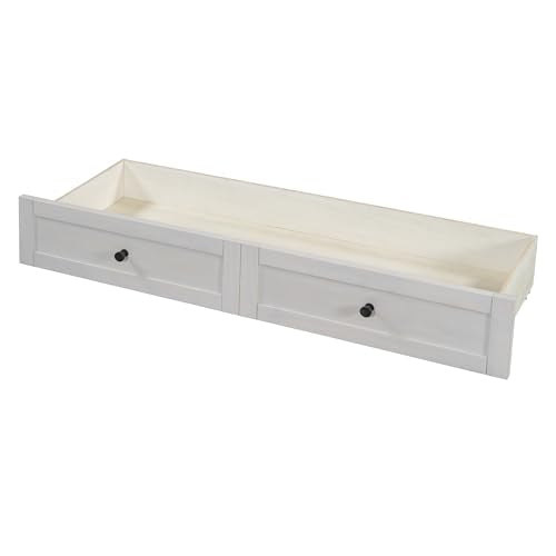 YOPTO Full Size Murphy Bed Chest,Folding Storage Wall Bed with Large Drawers,USB Ports & 2 Three-Prong Outlets,Hidden Cabinet Platform Bed W/Wood Slats Support,for Bedroom,Guest Room,Brushed White YOPTO